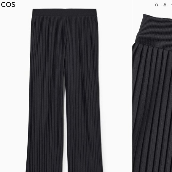 Cos Plisse Pleated Wide Leg Pants in Dark Navy (size XS) - perfect condition - Picture 1 of 8